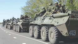 Les troupes de l’armée russe à 25 kilomètres du centre de Kiev. © D.R