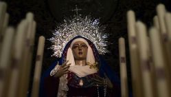 Une statue de la Vierge Marie près de Séville, le 31 mars 2022. © D. R.