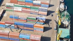 Le parc à conteneurs du port d’Alger. © Archives Liberté