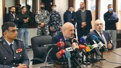 Le ministre libanais de l’Intérieur Bassam Mawlawi lors d’une conférence de presse à Beyrouth, le mercredi 23 février 2022. © D. R.